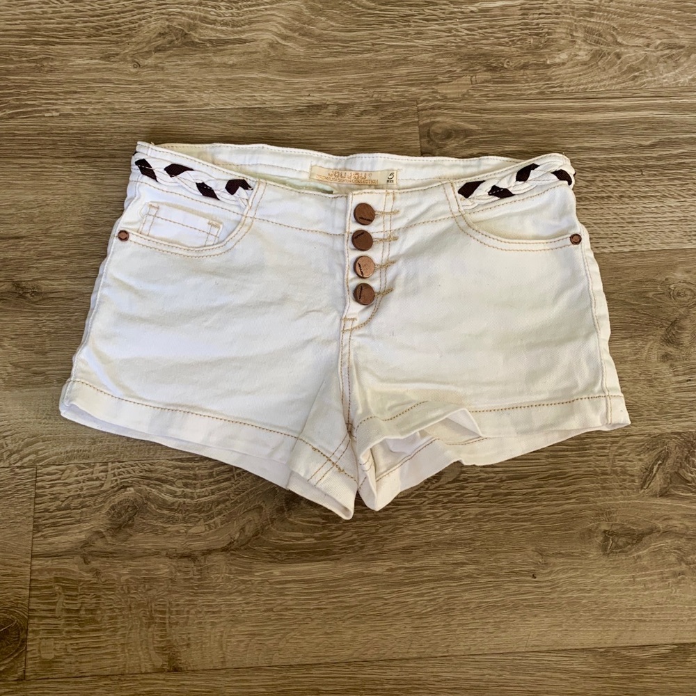 Jou Jou White Denim Shorts Juniors
